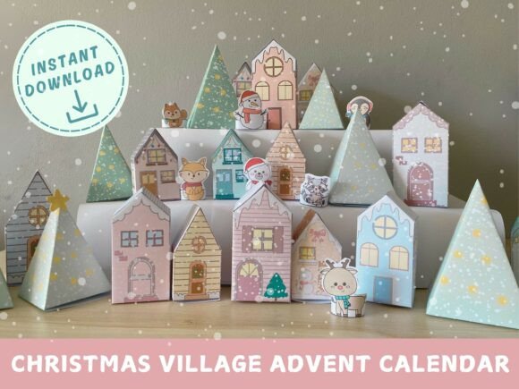 Download Christmas Village Advent Calendar Houses - Christmas Collection
