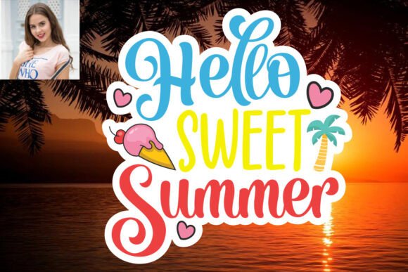 Download Hello Sweet Summer SVG Sticker Design - Summer svg Collection