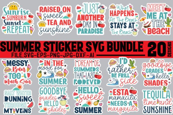 Download Summer Sticker SVG Bundle, Summer SVG - Summer svg Collection