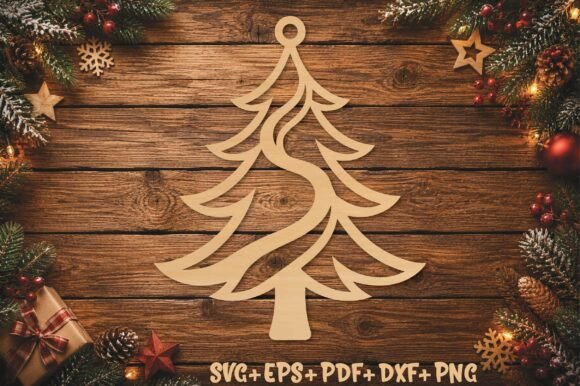 Download Modern Christmas Tree Ornament SVG - Christmas Collection
