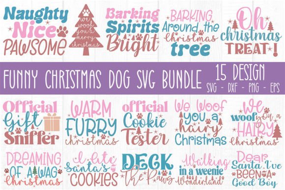 Download Funny Christmas Dog SVG Bundle - Christmas Collection