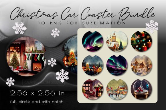 Download Christmas Car Coaster Bundle 10 Designs - Christmas Collection