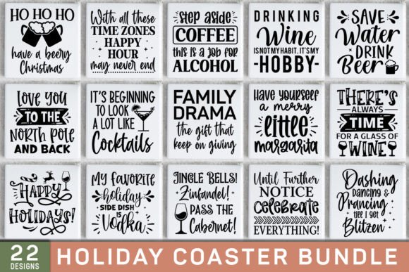 Download Christmas Holiday Coaster SVG Bundle - Christmas Collection