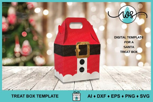 Download Santa Christmas Treat Box Gable Template - Christmas Collection